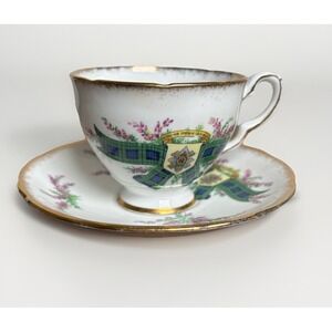 Royal Stafford Black Watch Tartan Tea Cup and Saucer Set England